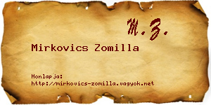 Mirkovics Zomilla névjegykártya